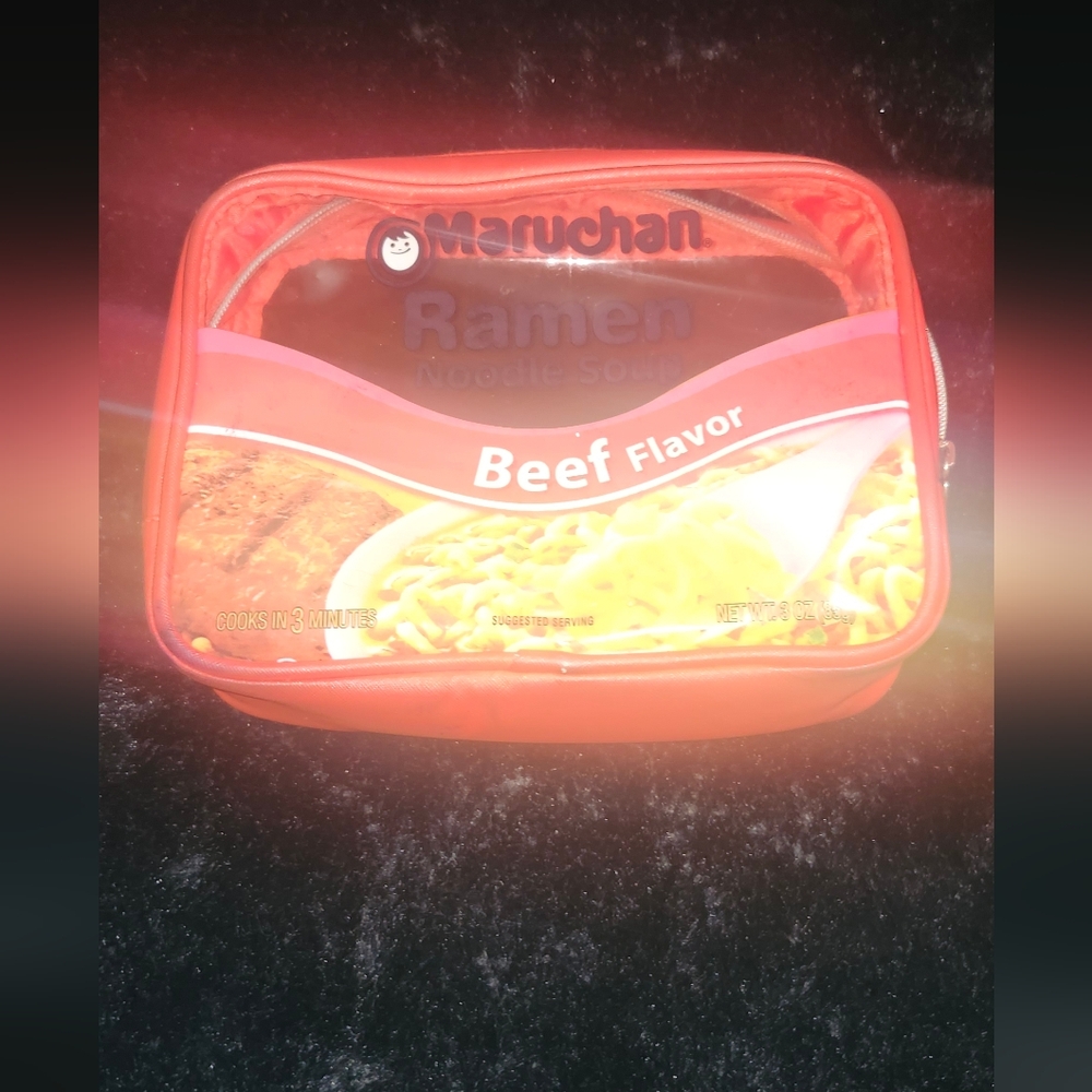 Red Cosmetic Bag with Sleek Design